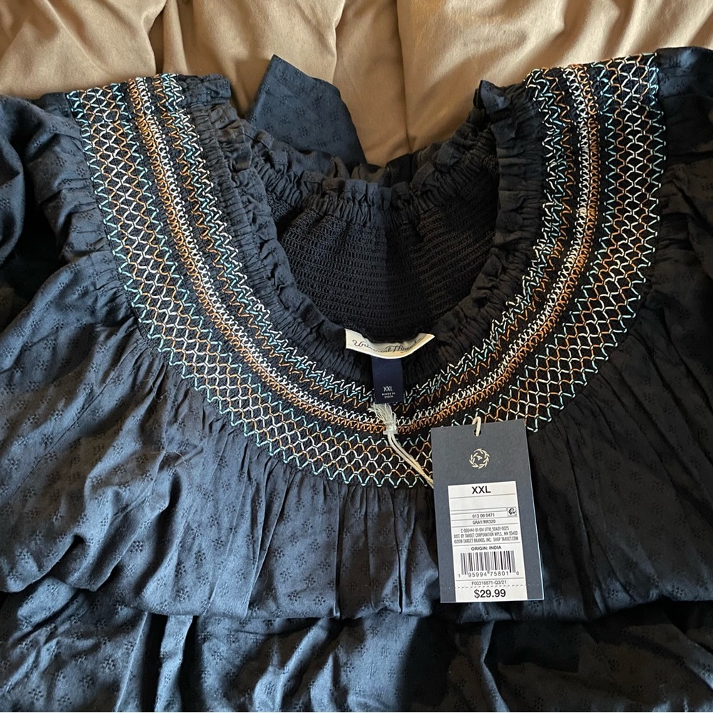 NWT! Universal Thread - Women’s Black Boho Western Dress Long Sleeve - Picture 3 of 14
